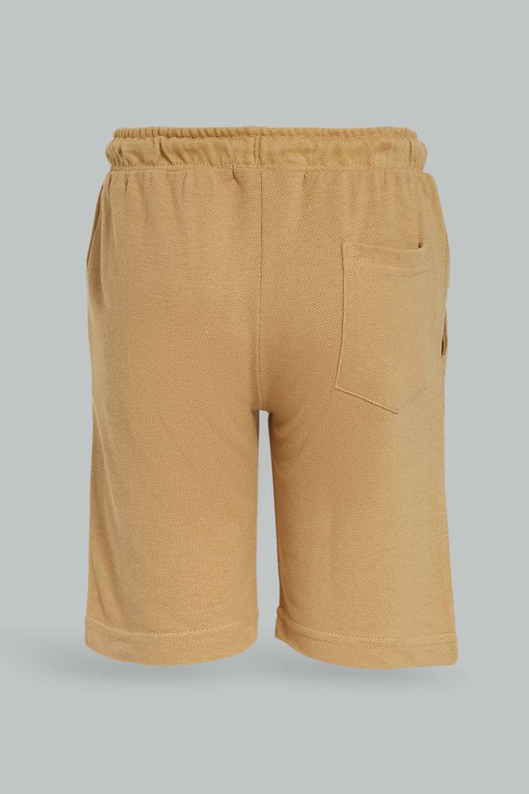 Redtag-Brown-Pique-Shorts-BOY-Shorts,-Category:Shorts,-Colour:Brown,-Deals:New-In,-Dept:Boys,-Filter:Boys-(2-to-8-Yrs),-New-In-BOY-APL,-Non-Sale,-Section:Boys-(0-to-14Yrs),-TBL,-W22A-Boys-2 to 8 Years