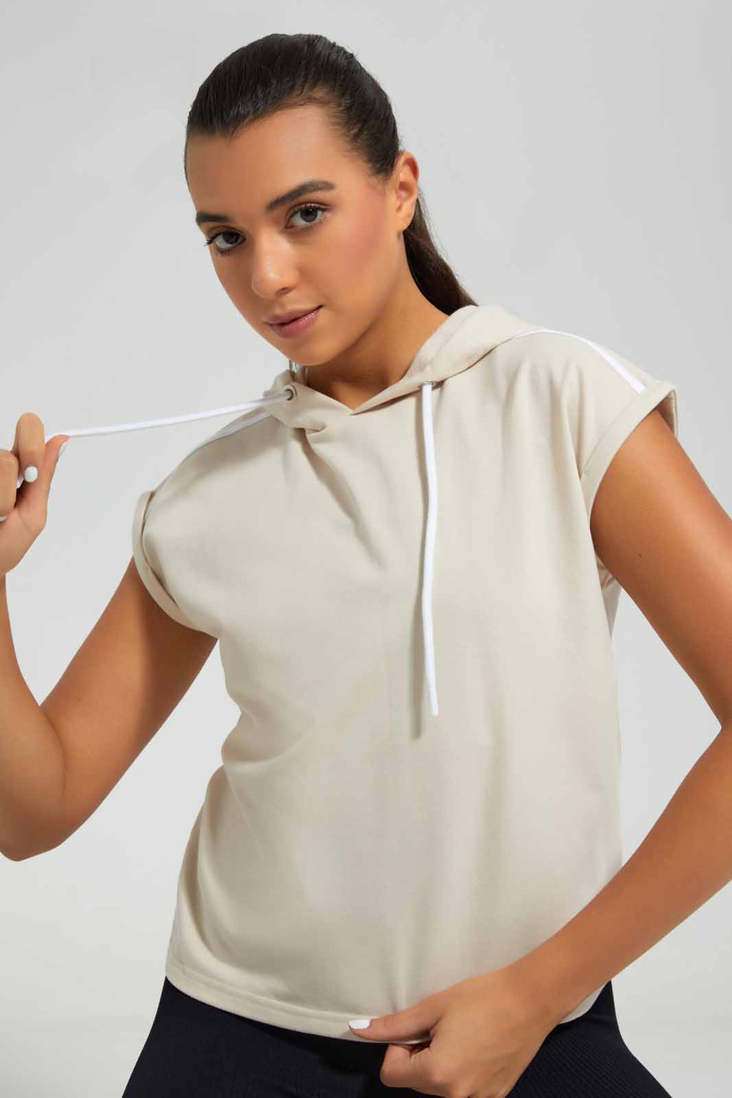 Redtag-Extended-Shoulder-Hoodie-Swetshirt-Category:Sweatshirts,-Colour:Beige,-Deals:New-In,-Filter:Women's-Clothing,-New-In-Women-APL,-Non-Sale,-Section:Women,-W22A,-Women-Sweatshirts-Women's-