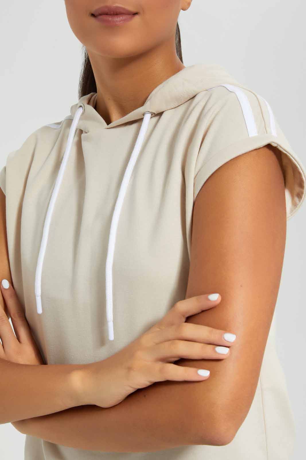 Redtag-Extended-Shoulder-Hoodie-Swetshirt-Category:Sweatshirts,-Colour:Beige,-Deals:New-In,-Filter:Women's-Clothing,-New-In-Women-APL,-Non-Sale,-Section:Women,-W22A,-Women-Sweatshirts-Women's-
