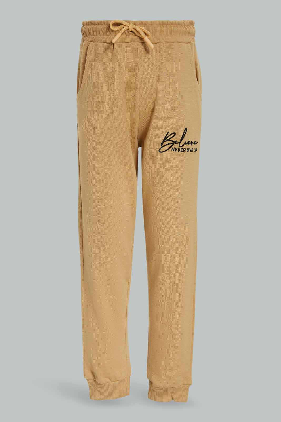 Redtag-Brown-Pique-Pant-BOY-Joggers,-Category:Joggers,-Colour:Brown,-Deals:New-In,-Dept:Boys,-Filter:Boys-(2-to-8-Yrs),-New-In-BOY-APL,-Non-Sale,-Section:Boys-(0-to-14Yrs),-TBL,-W22A-Boys-2 to 8 Years