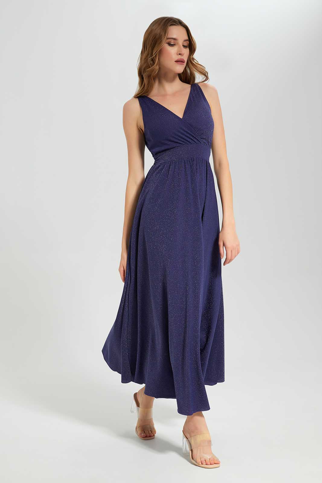 Redtag-Blue-Glittered-Dress-Category:Dresses,-Colour:Blue,-Deals:New-In,-Filter:Women's-Clothing,-LEC,-LEC-Dresses,-New-In-LEC-APL,-Non-Sale,-Section:Women,-W22B-Women's-