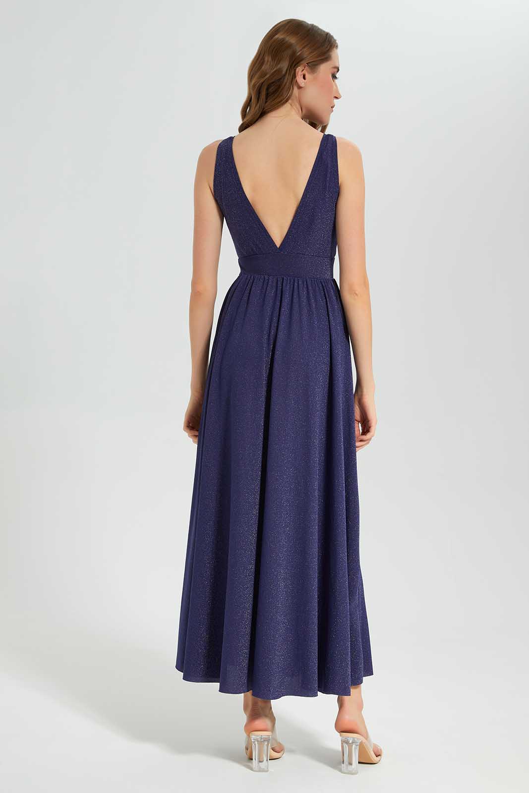 Redtag-Blue-Glittered-Dress-Category:Dresses,-Colour:Blue,-Deals:New-In,-Filter:Women's-Clothing,-LEC,-LEC-Dresses,-New-In-LEC-APL,-Non-Sale,-Section:Women,-W22B-Women's-