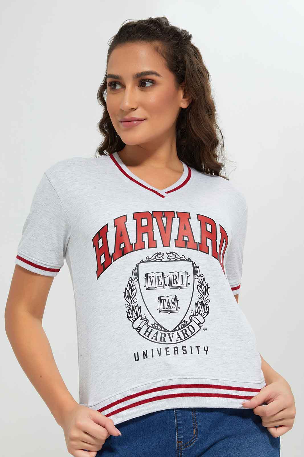 Redtag-White-Short-Sleeve-Hoddie-Sweatshirt-with-Harvard-print-Category:Sweatshirts,-Colour:White,-Deals:New-In,-Filter:Women's-Clothing,-New-In-Women-APL,-Non-Sale,-Section:Women,-W22A,-Women-Sweatshirts-Women's-
