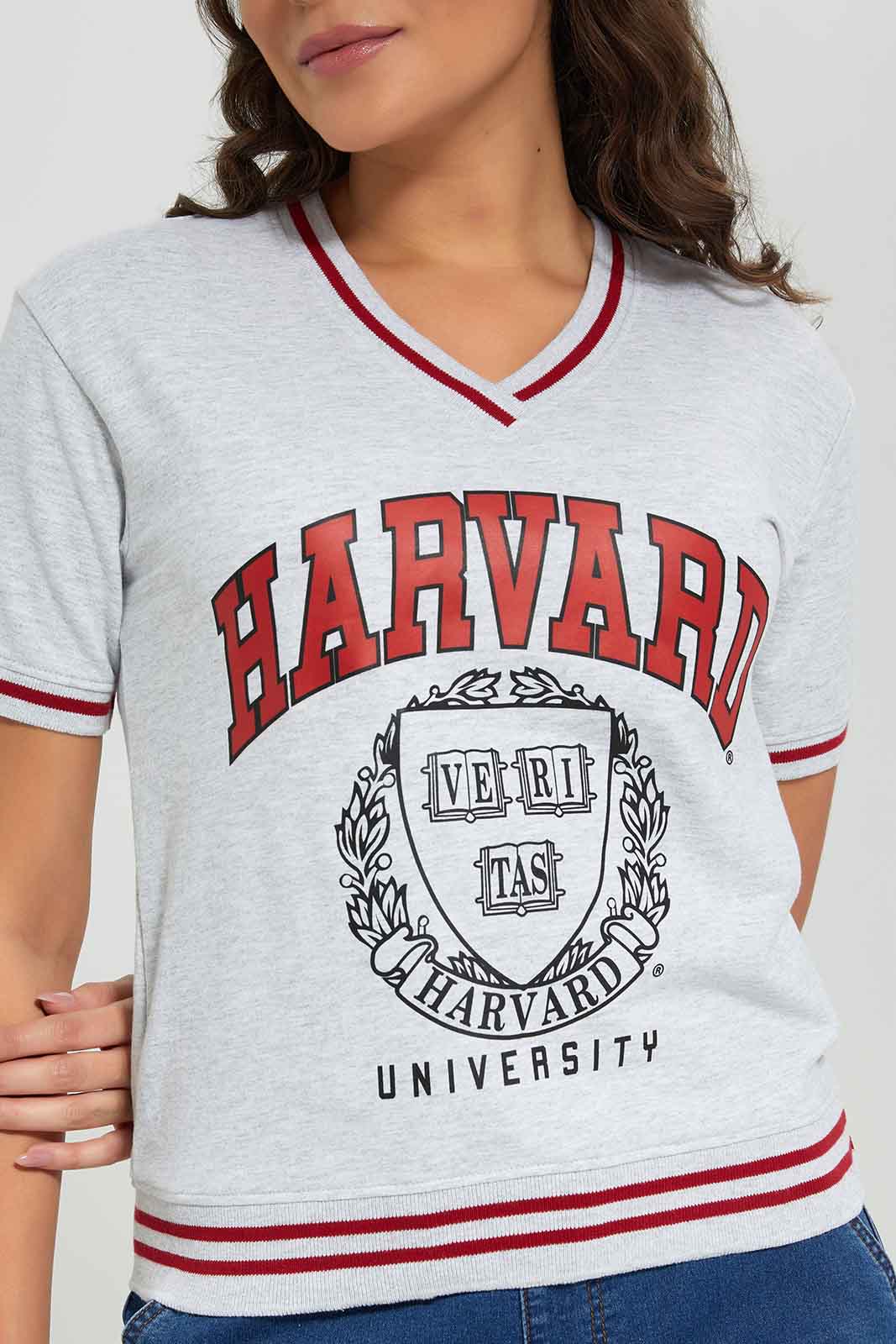 Redtag-White-Short-Sleeve-Hoddie-Sweatshirt-with-Harvard-print-Category:Sweatshirts,-Colour:White,-Deals:New-In,-Filter:Women's-Clothing,-New-In-Women-APL,-Non-Sale,-Section:Women,-W22A,-Women-Sweatshirts-Women's-