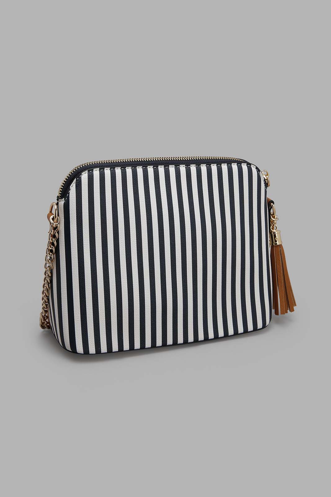 Redtag-Navy-And-White-Nautical-Stripes-Cross-Body-Bag-Category:Bags,-Colour:Assorted,-Filter:Women's-Accessories,-New-In,-New-In-Women-ACC,-Non-Sale,-Section:Women,-W22A,-Women-Bags-Women-