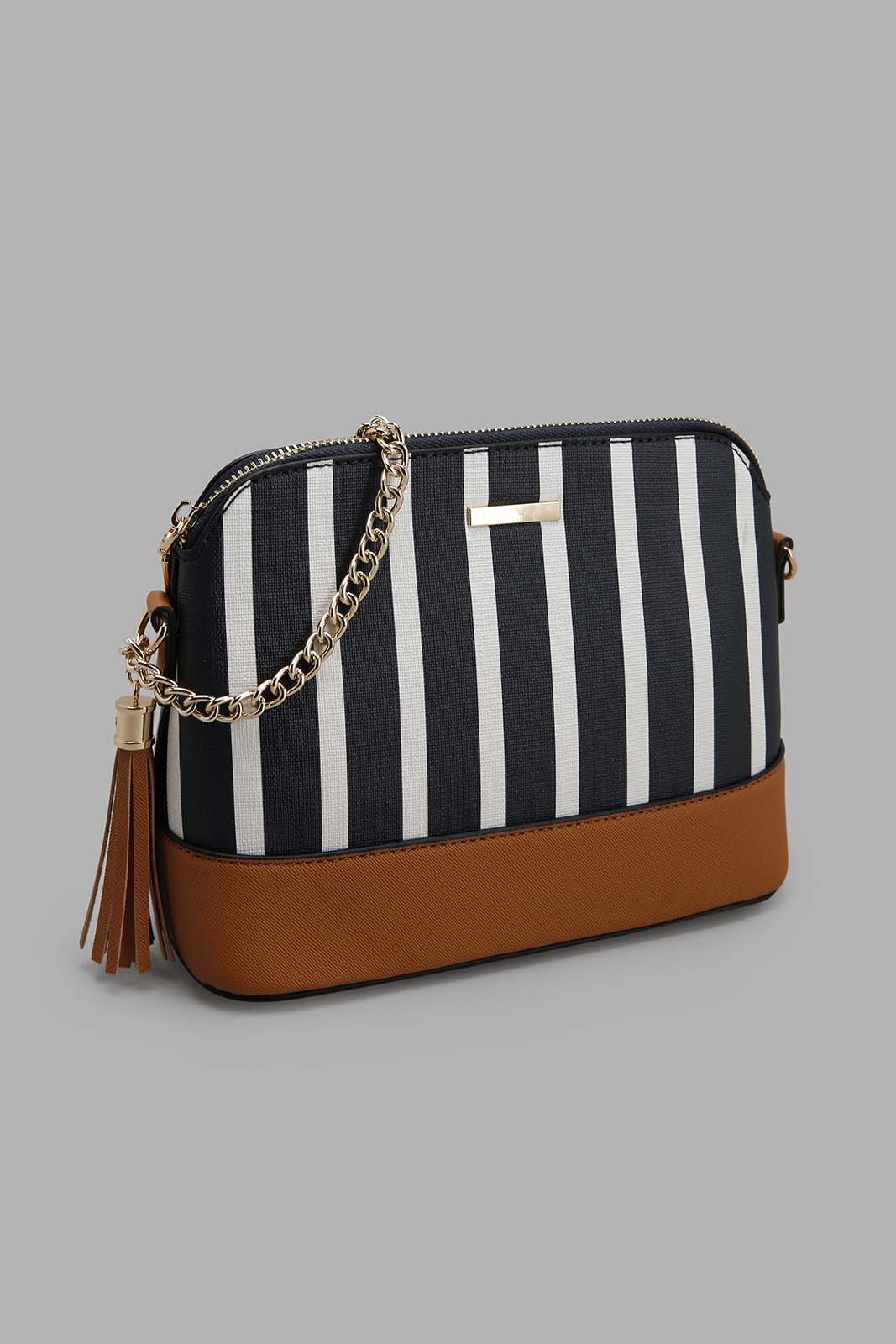 Redtag-Navy-And-White-Nautical-Stripes-Cross-Body-Bag-Category:Bags,-Colour:Assorted,-Filter:Women's-Accessories,-New-In,-New-In-Women-ACC,-Non-Sale,-Section:Women,-W22A,-Women-Bags-Women-