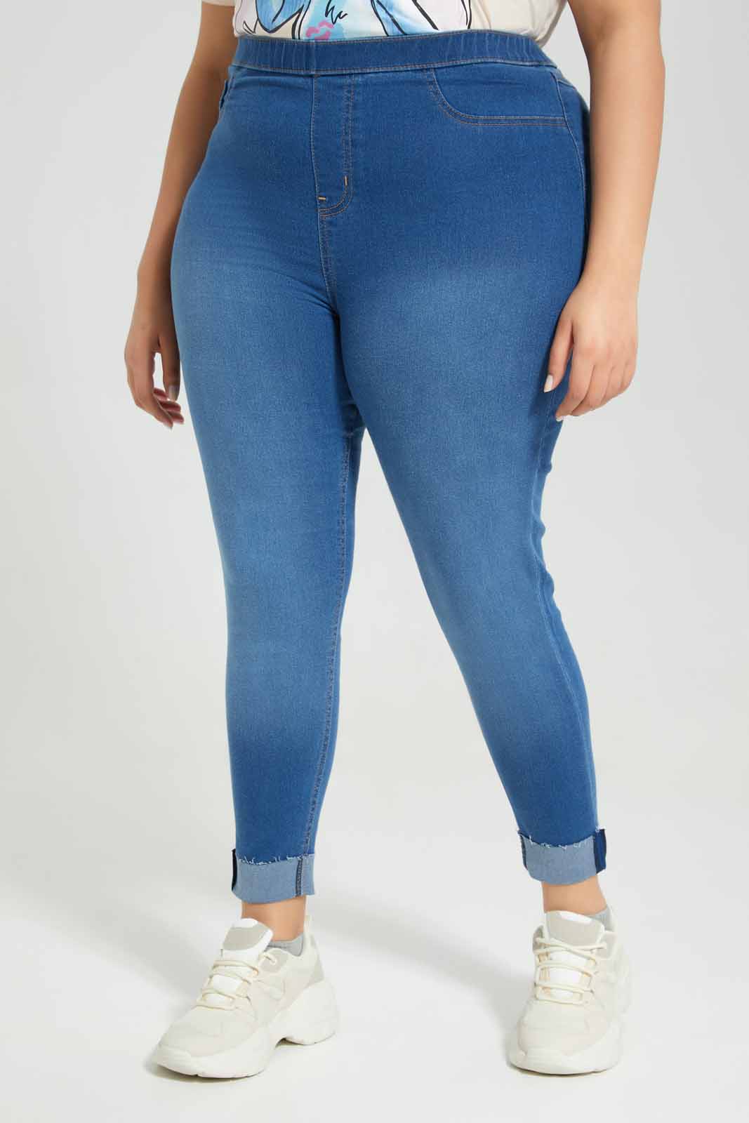 Redtag-Blue-Jegging-Category:Jeggings,-Colour:Denim,-Deals:New-In,-Filter:Plus-Size,-LDP-Jeggings,-New-In-LDP-APL,-Non-Sale,-Section:Women,-TBL,-W22A-Women's-
