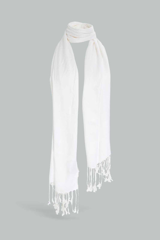 Redtag-White-Solid-Scarfs-Category:Scarves,-Colour:White,-Filter:Women's-Accessories,-New-In,-New-In-Women-ACC,-Non-Sale,-Section:Women,-W22A,-Women-Scarves-Women-