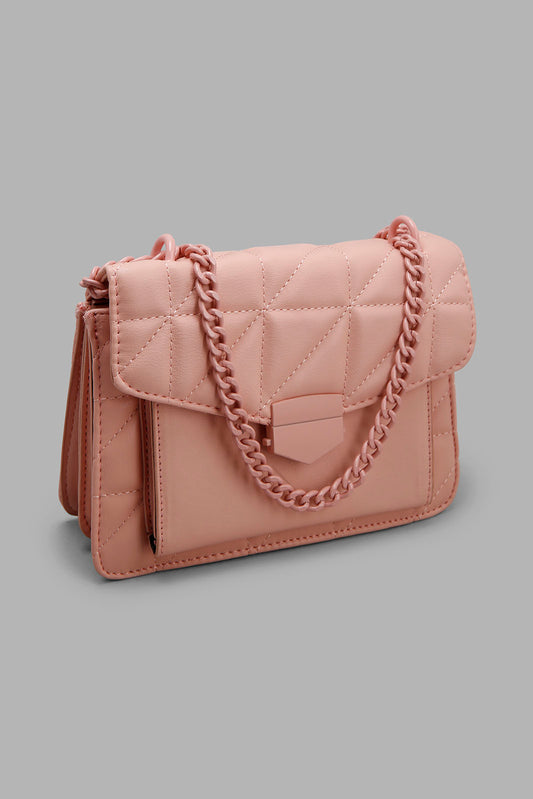 Redtag-Pink-Cross-Body-Bag-With-Embellished-Chain-Category:Bags,-Colour:Pink,-Filter:Women's-Accessories,-New-In,-New-In-Women-ACC,-Non-Sale,-Section:Women,-W22A,-Women-Bags-Women-