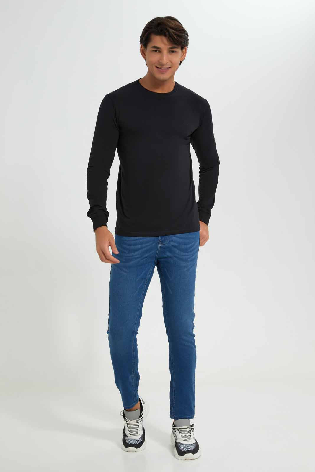Redtag-BlackL/S-Tee-Category:T-Shirts,-Colour:Black,-Deals:New-In,-Filter:Men's-Clothing,-KSH,-Men-T-Shirts,-New-In-Men-APL,-Non-Sale,-Section:Men,-W22A-Men's-