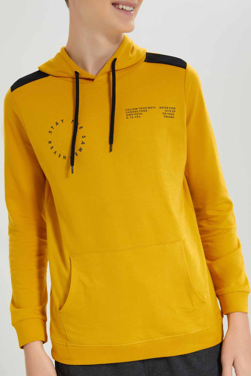 Redtag-Mustard-Coordinated-never-stay-the-same-sweatshirt-BSR-Sweatshirts,-Category:Sweatshirts,-Colour:Mustard,-Deals:New-In,-Filter:Senior-Boys-(8-to-14-Yrs),-New-In-BSR-APL,-Non-Sale,-Section:Boys-(0-to-14Yrs),-TBL,-W22A-Senior-Boys-9 to 14 Years