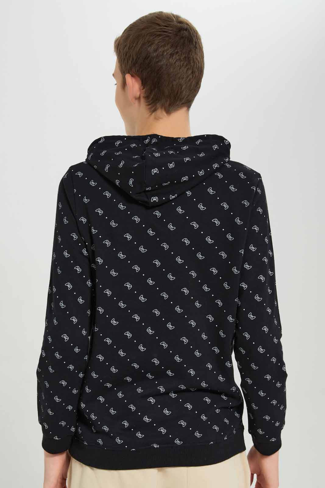 Redtag-Black-coodinated-gaming-AOP-sweatshirt-BSR-Sweatshirts,-Category:Sweatshirts,-Colour:Black,-Deals:New-In,-Filter:Senior-Boys-(8-to-14-Yrs),-New-In-BSR-APL,-Non-Sale,-Section:Boys-(0-to-14Yrs),-TBL,-W22A-Senior-Boys-9 to 14 Years