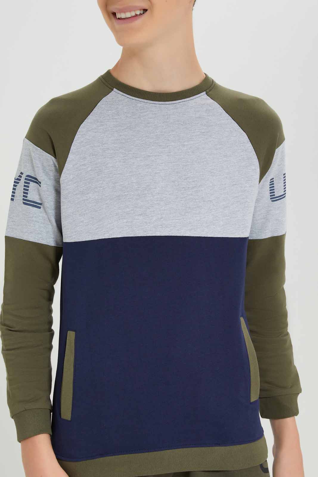 Redtag-Olive-coordinated-NYC-sweatshirt-BSR-Sweatshirts,-Category:Sweatshirts,-Colour:Green,-Deals:New-In,-Filter:Senior-Boys-(8-to-14-Yrs),-New-In-BSR-APL,-Non-Sale,-Section:Boys-(0-to-14Yrs),-TBL,-W22A-Senior-Boys-9 to 14 Years