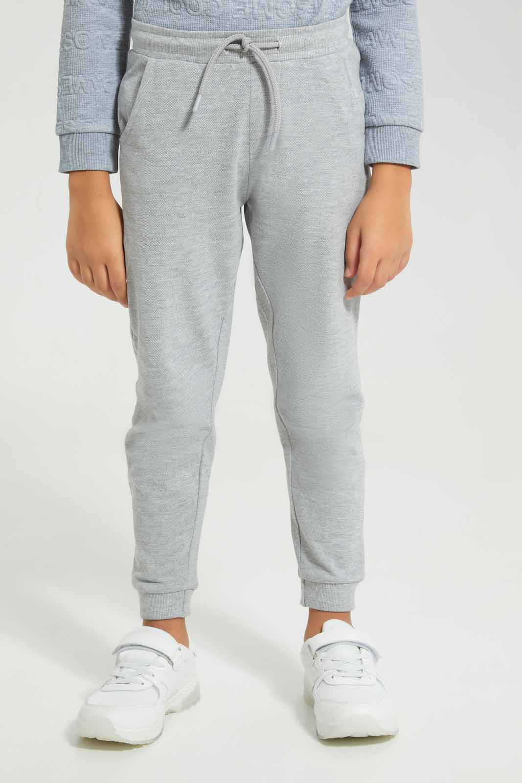 Redtag-Grey-Marl-Pique-Jog-Pants-BOY-Joggers,-Category:Joggers,-Colour:Grey,-Deals:New-In,-Filter:Boys-(2-to-8-Yrs),-New-In-BOY-APL,-Non-Sale,-Section:Boys-(0-to-14Yrs),-W22A-Boys-2 to 8 Years
