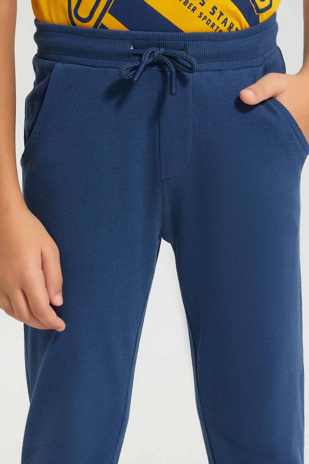 Redtag-Blue-Pique-Jog-Pants-BOY-Joggers,-Category:Joggers,-Colour:Black,-Deals:New-In,-Filter:Boys-(2-to-8-Yrs),-New-In-BOY-APL,-Non-Sale,-Section:Boys-(0-to-14Yrs),-W22A-Boys-2 to 8 Years