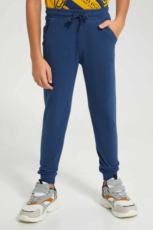Redtag-Blue-Pique-Jog-Pants-BOY-Joggers,-Category:Joggers,-Colour:Black,-Deals:New-In,-Filter:Boys-(2-to-8-Yrs),-New-In-BOY-APL,-Non-Sale,-Section:Boys-(0-to-14Yrs),-W22A-Boys-2 to 8 Years