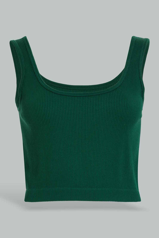 Redtag-Olive-seamless-crop-top-Category:T-Shirts,-Colour:Olive,-Deals:New-In,-Filter:Women's-Clothing,-New-In-Women-APL,-Non-Sale,-Section:Women,-W22A,-Women-T-Shirts-Women's-