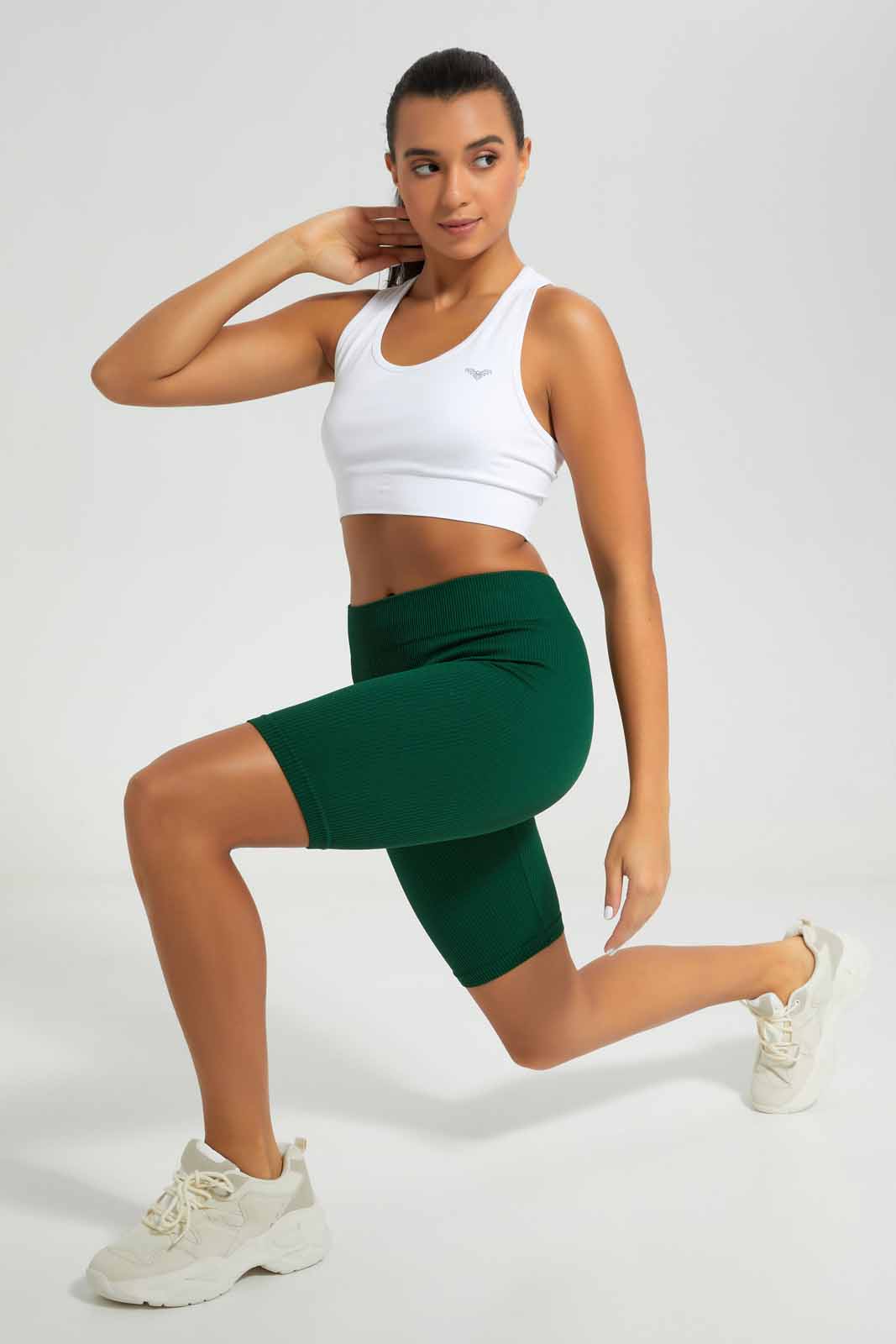 Redtag-Olive-seamless-active-shorts-Category:Shorts,-Colour:Olive,-Deals:New-In,-Filter:Women's-Clothing,-New-In-Women-APL,-Non-Sale,-Section:Women,-W22A,-Women-Shorts-Women's-