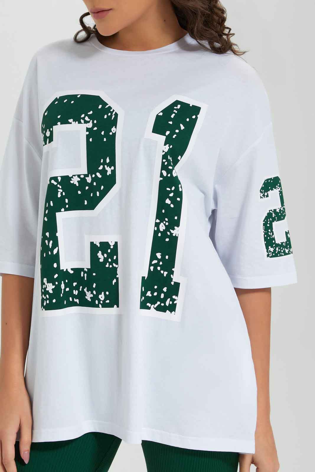 Redtag-White-Oversized-Placement-print-T-shirt-Category:T-Shirts,-Colour:White,-Deals:New-In,-Filter:Women's-Clothing,-New-In-Women-APL,-Non-Sale,-Section:Women,-W22A,-Women-T-Shirts-Women's-