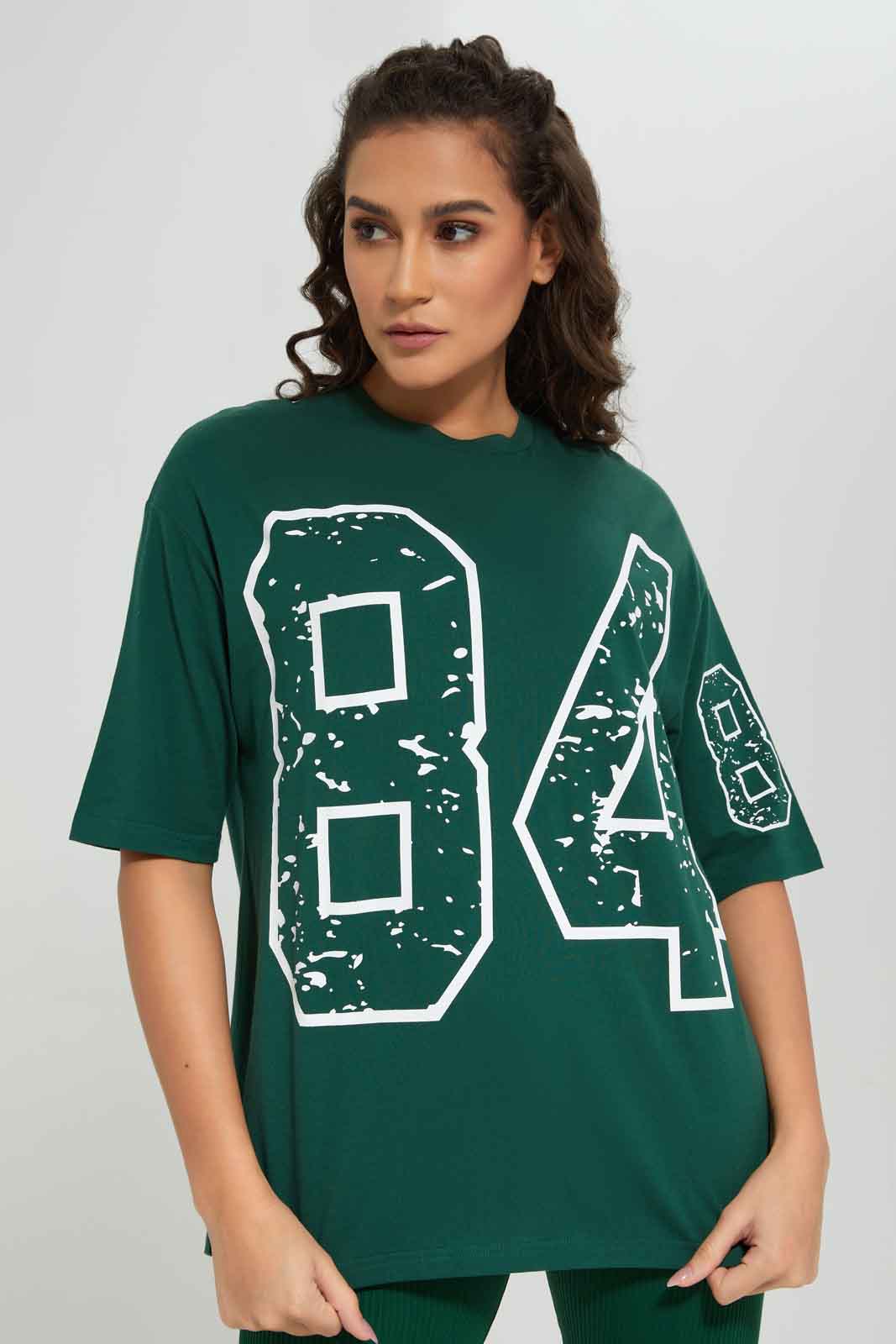 Redtag-Green-oversized-placement-print-T-shirt-Category:T-Shirts,-Colour:Green,-Deals:New-In,-Filter:Women's-Clothing,-New-In-Women-APL,-Non-Sale,-Section:Women,-W22A,-Women-T-Shirts-Women's-