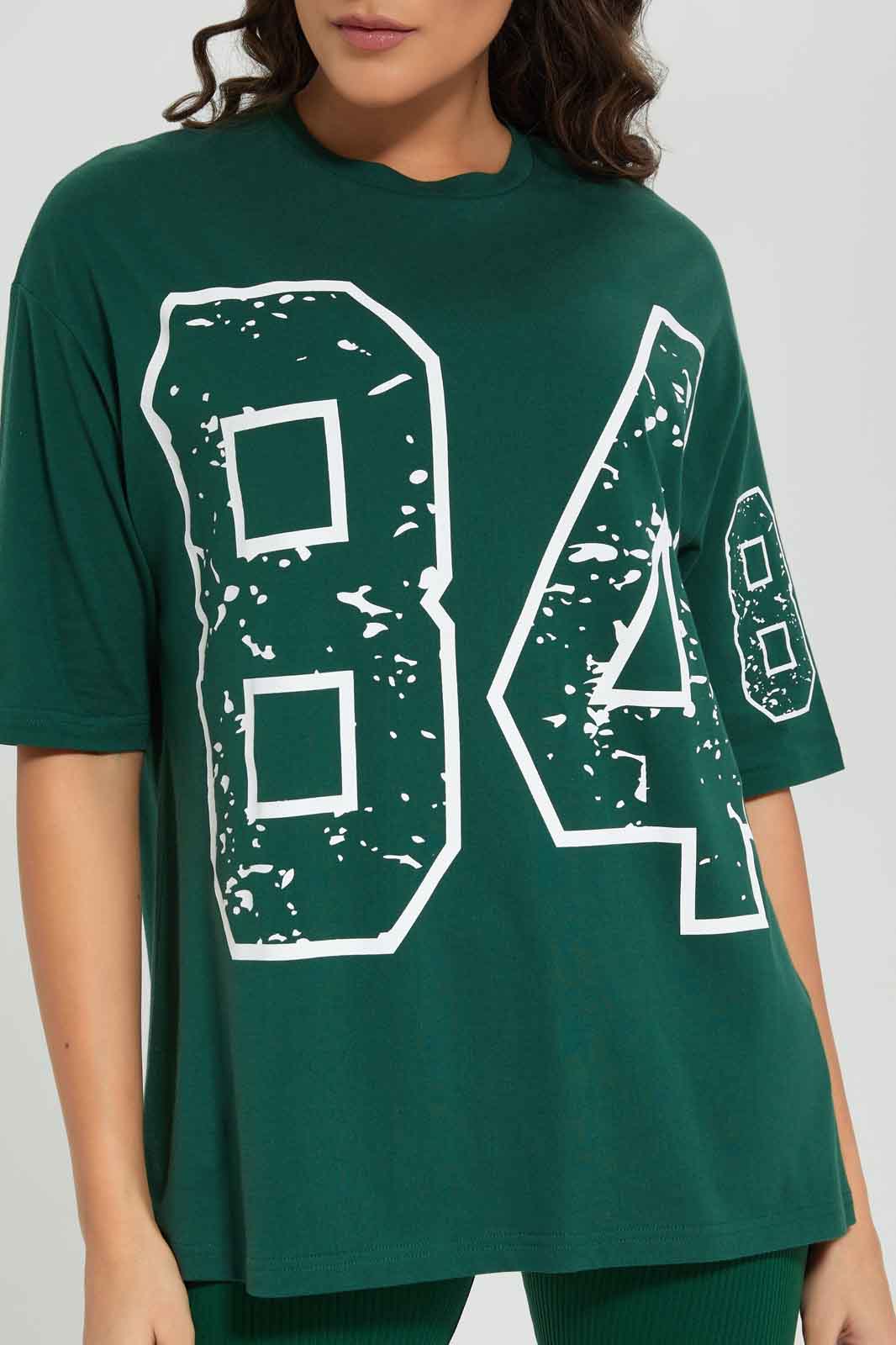 Redtag-Green-oversized-placement-print-T-shirt-Category:T-Shirts,-Colour:Green,-Deals:New-In,-Filter:Women's-Clothing,-New-In-Women-APL,-Non-Sale,-Section:Women,-W22A,-Women-T-Shirts-Women's-