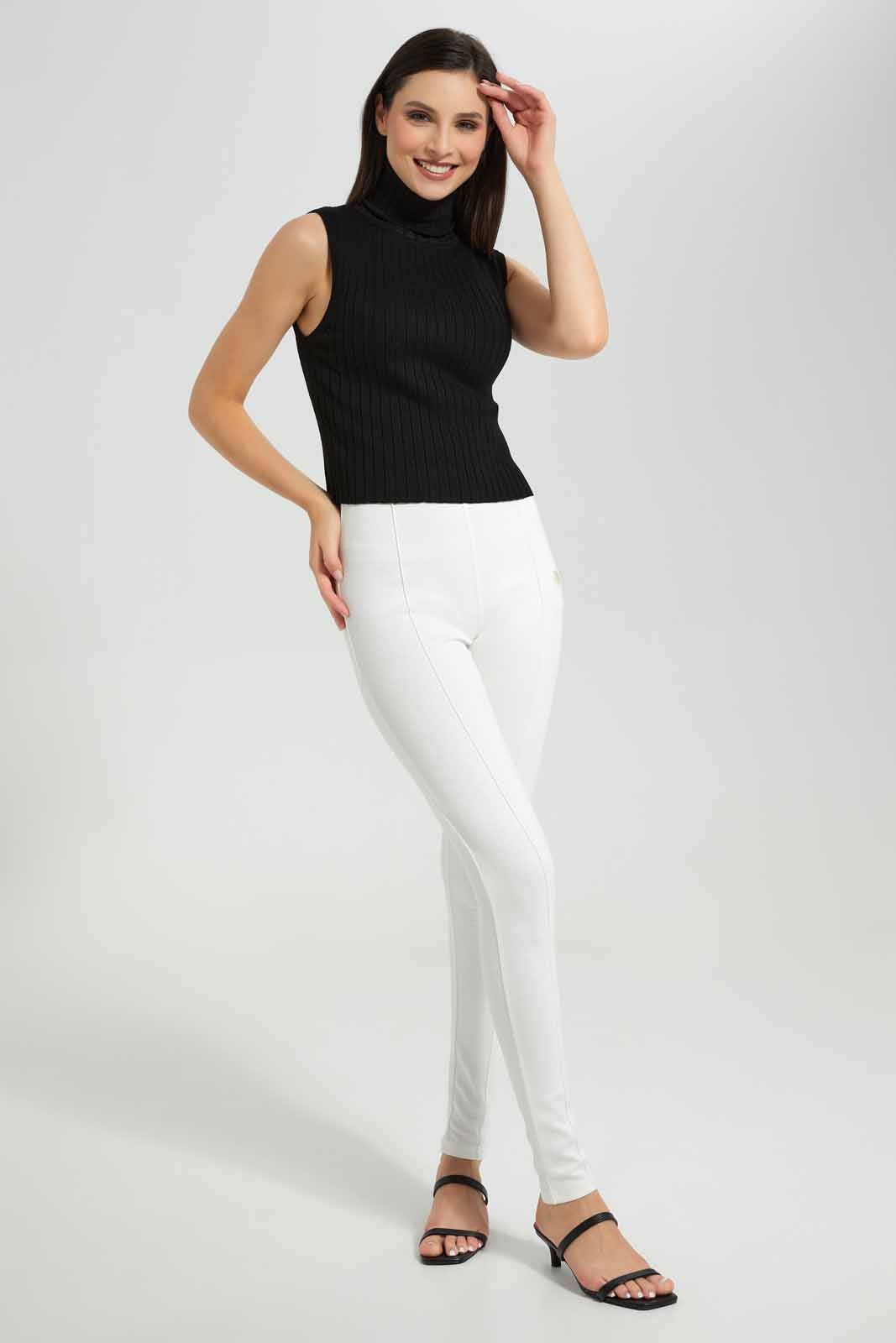 White High Waisted Jogger