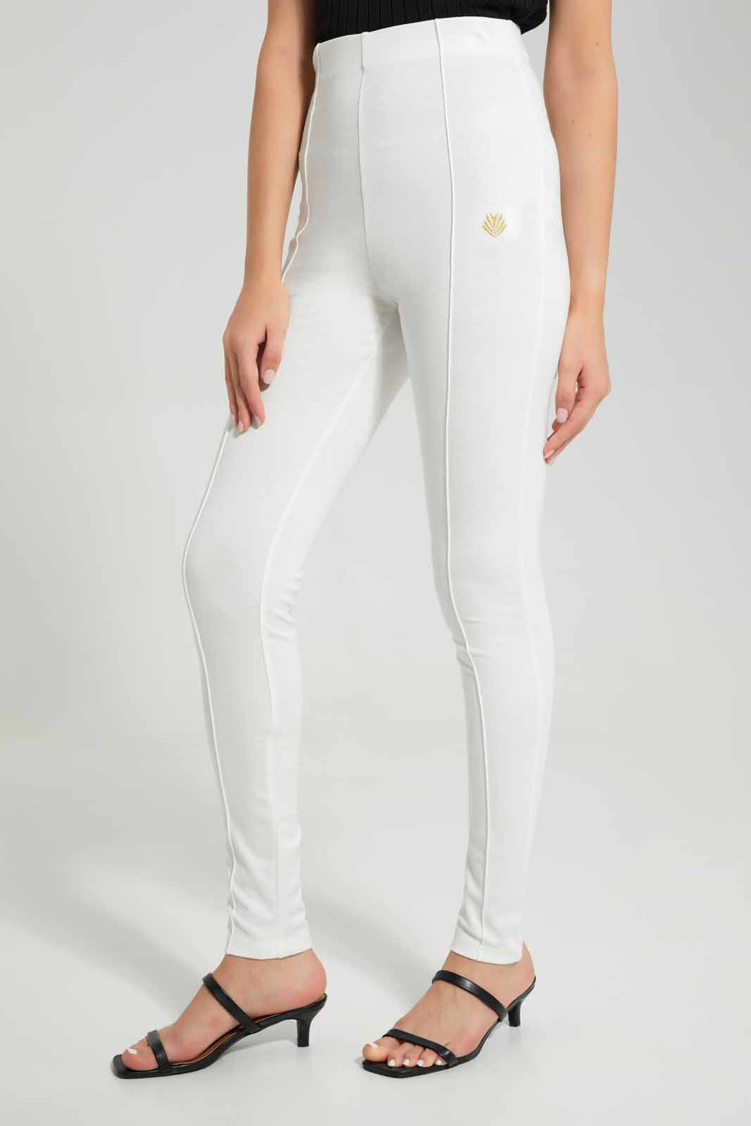 White High Waisted Jogger