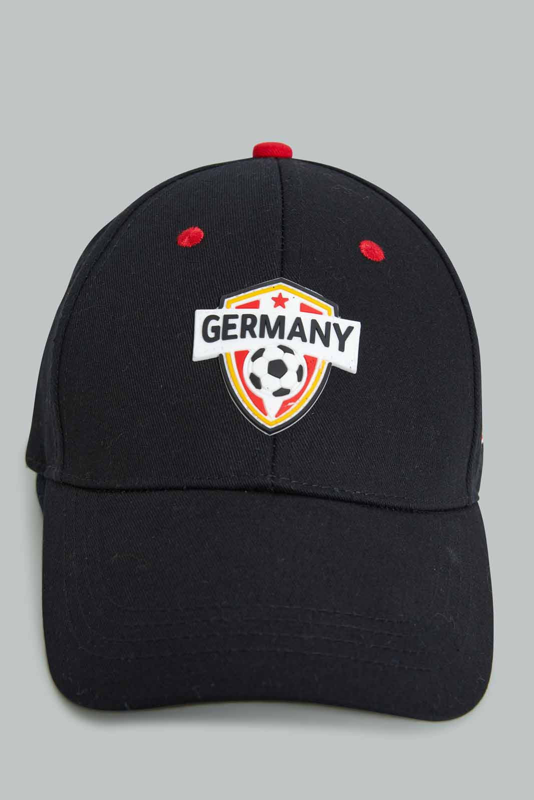 Redtag-Black-Germany-Football-Cap-BOY-Caps-&-Hats,-Category:Caps-&-Hats,-Colour:Black,-Filter:Boys-Accessories,-New-In,-New-In-BOY-ACC,-Non-Sale,-Section:Boys-(0-to-14Yrs),-W22A-Boys-