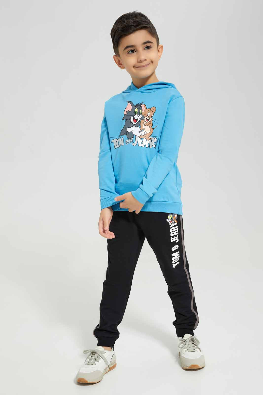 Redtag-Pale-Blue-Tom-&-Jerry-Hooded-Sweatshirt-BOY-Sweatshirts,-Category:Sweatshirts,-CHR,-Colour:Blue,-Deals:New-In,-Filter:Boys-(2-to-8-Yrs),-New-In-BOY-APL,-Non-Sale,-Section:Boys-(0-to-14Yrs),-TBL,-W22A-Boys-2 to 8 Years