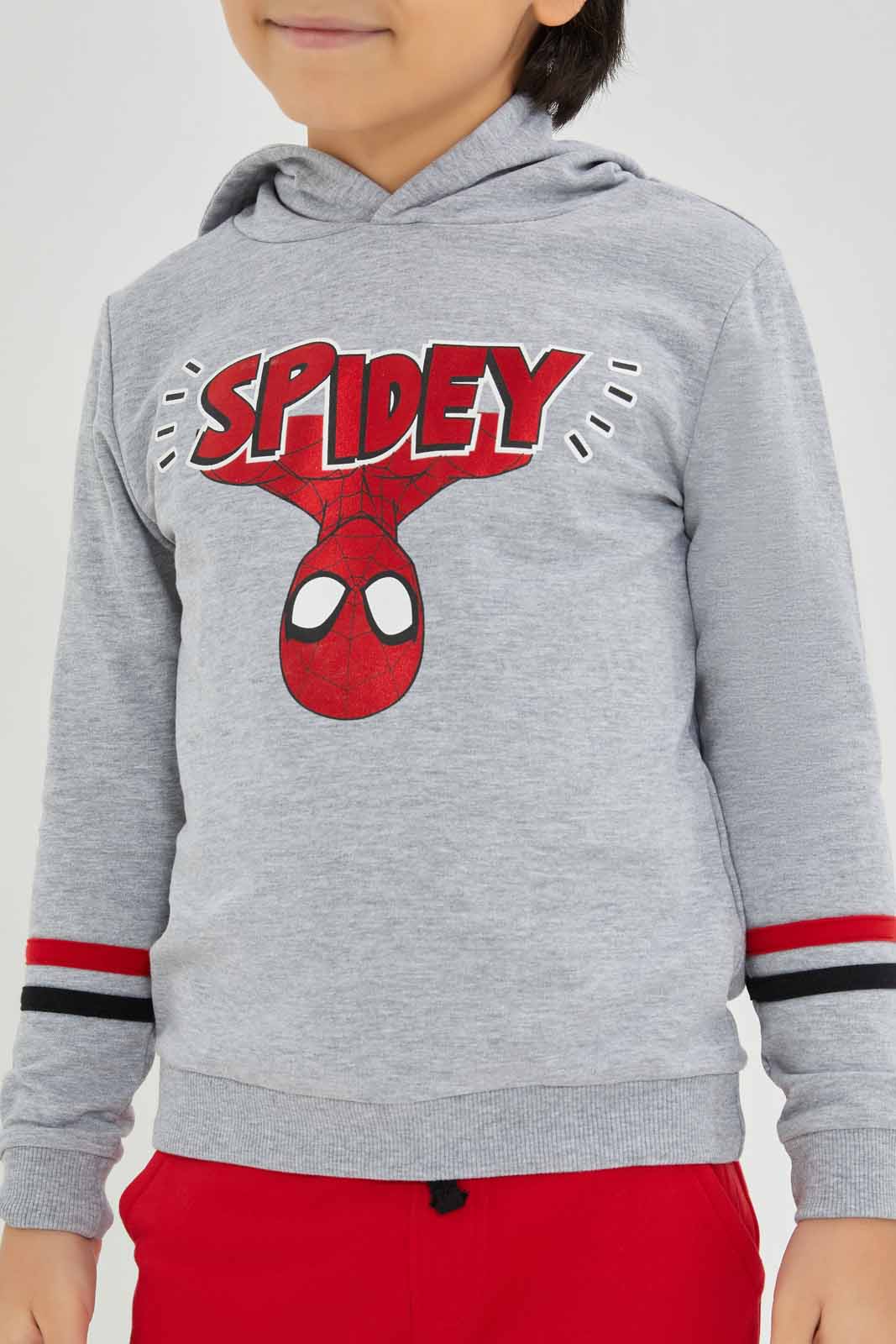 Redtag-Grey-Spiderman-hooded-sweatshirt-BOY-Sweatshirts,-Category:Sweatshirts,-CHR,-Colour:Grey,-Deals:New-In,-Filter:Boys-(2-to-8-Yrs),-New-In-BOY-APL,-Non-Sale,-Section:Boys-(0-to-14Yrs),-TBL,-W22A-Boys-2 to 8 Years