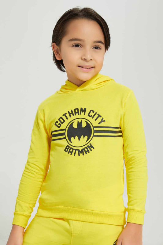 Redtag-Yellow-Batman-Hooded-sweatshirt-BOY-Sweatshirts,-Category:Sweatshirts,-CHR,-Colour:Yellow,-Deals:New-In,-Filter:Boys-(2-to-8-Yrs),-New-In-BOY-APL,-Non-Sale,-Section:Boys-(0-to-14Yrs),-TBL,-W22A-Boys-2 to 8 Years