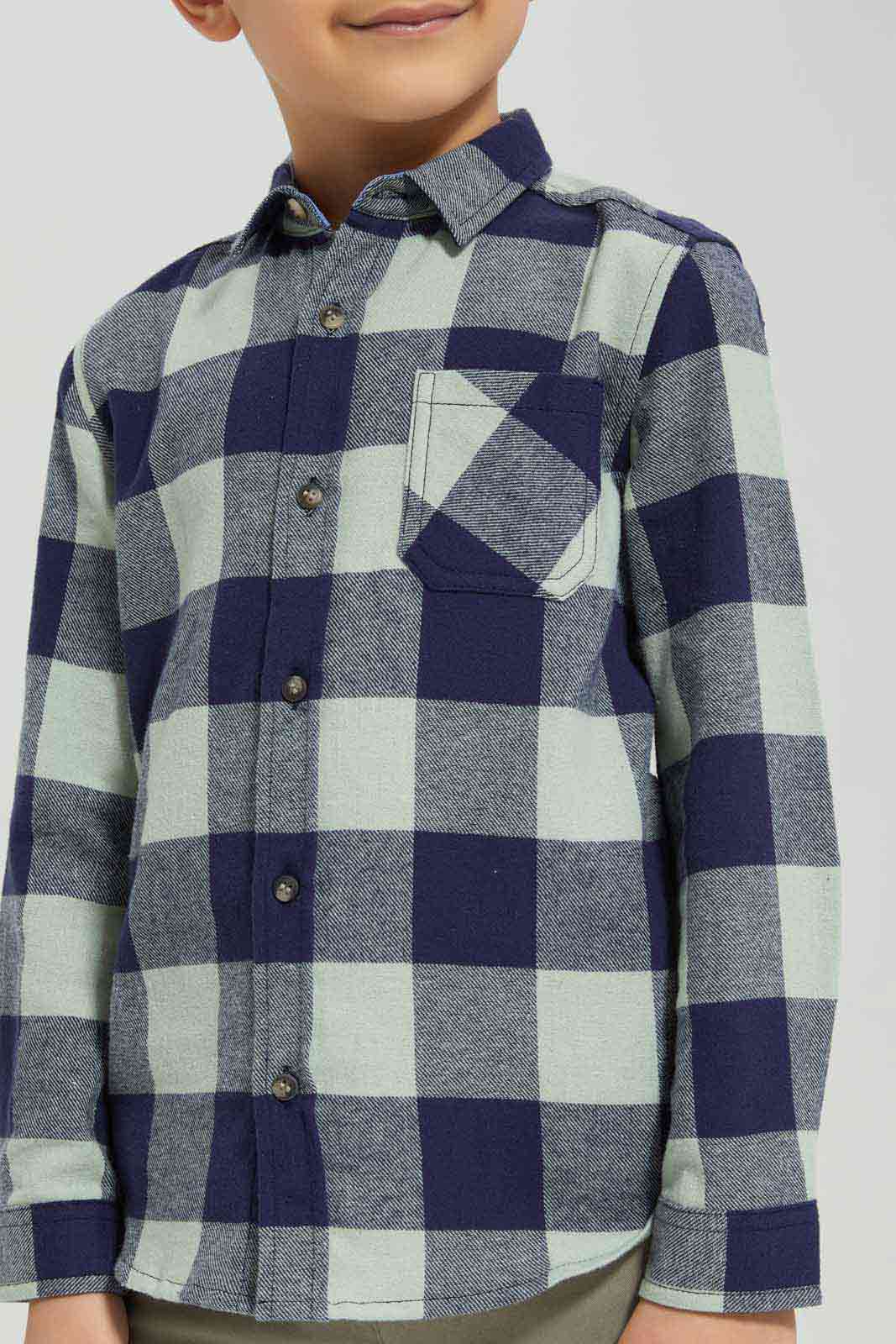 Redtag-Mint-Flannel-brushed-check-long-sleeve-shirt-BOY-Shirts,-Category:Shirts,-Colour:Mint,-Deals:New-In,-Filter:Boys-(2-to-8-Yrs),-New-In-BOY-APL,-Non-Sale,-Section:Boys-(0-to-14Yrs),-TBL,-W22A-Boys-2 to 8 Years