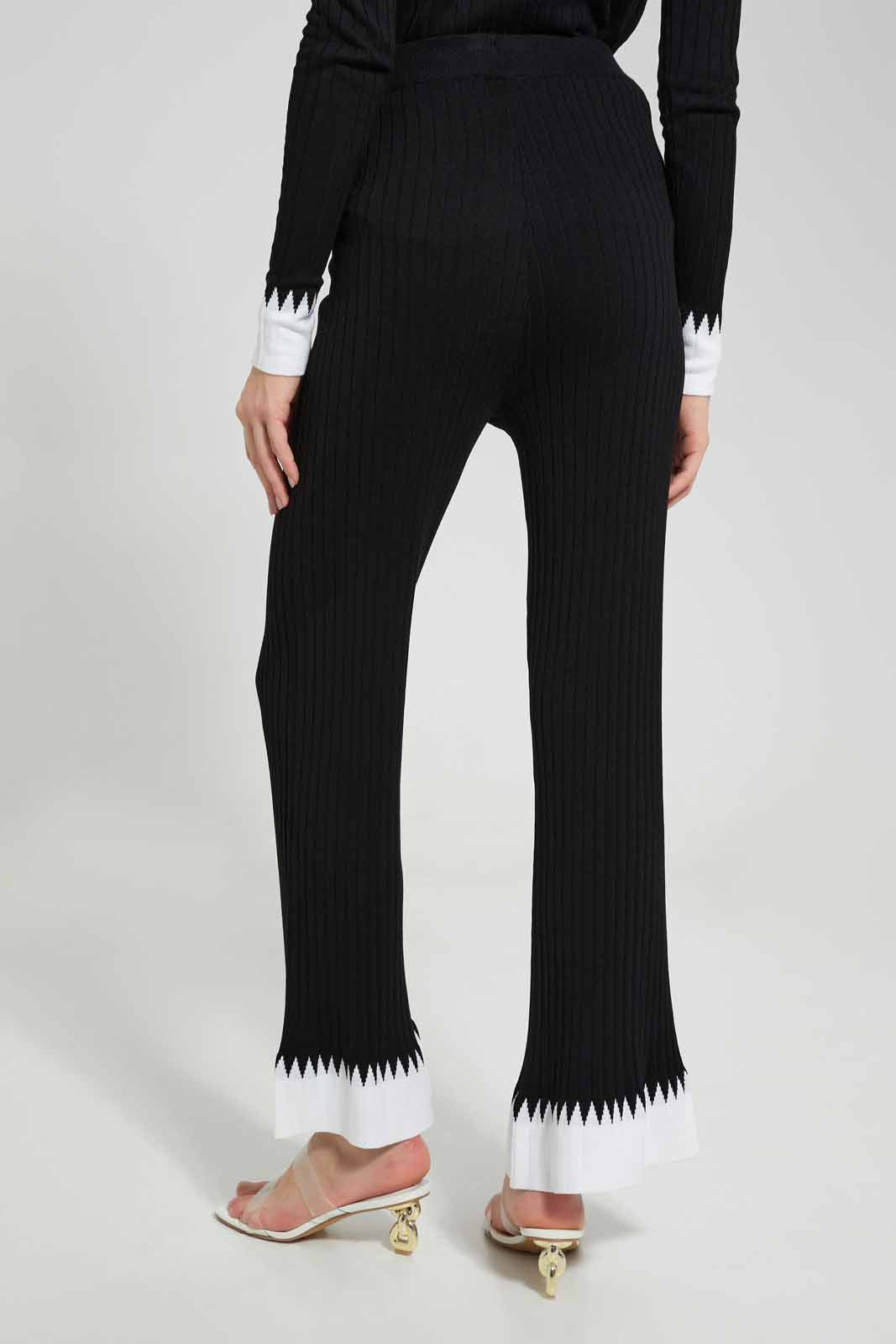 Redtag-White-sweater-Flared-Pants-With-Border-Category:Trousers,-Colour:Black,-Deals:New-In,-Dept:Ladieswear,-Filter:Women's-Clothing,-LDC,-LDC-Trousers,-New-In-LDC-APL,-Non-Sale,-Section:Women,-TBL,-W22B-Women's-