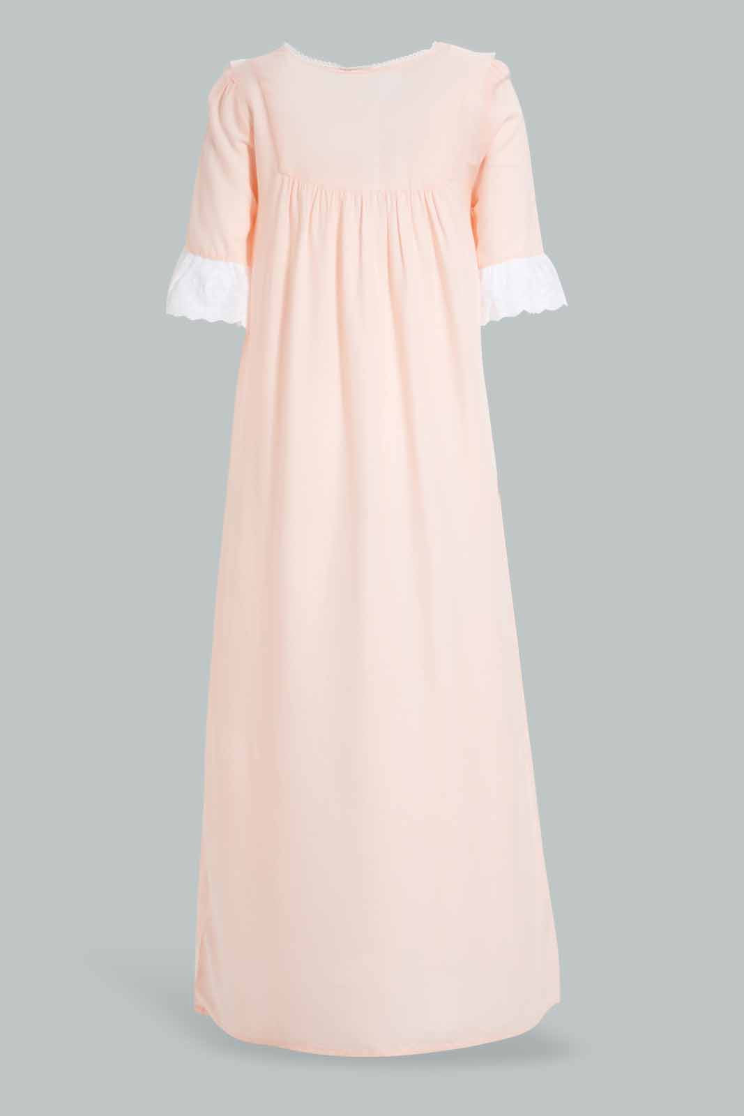 Redtag-Pale-Pink-Solid-Nightgown-Category:Nightgowns,-Colour:Apricot,-Deals:New-In,-Filter:Women's-Clothing,-New-In-Women-APL,-Non-Sale,-Section:Women,-W22A,-Women-Nightgowns--