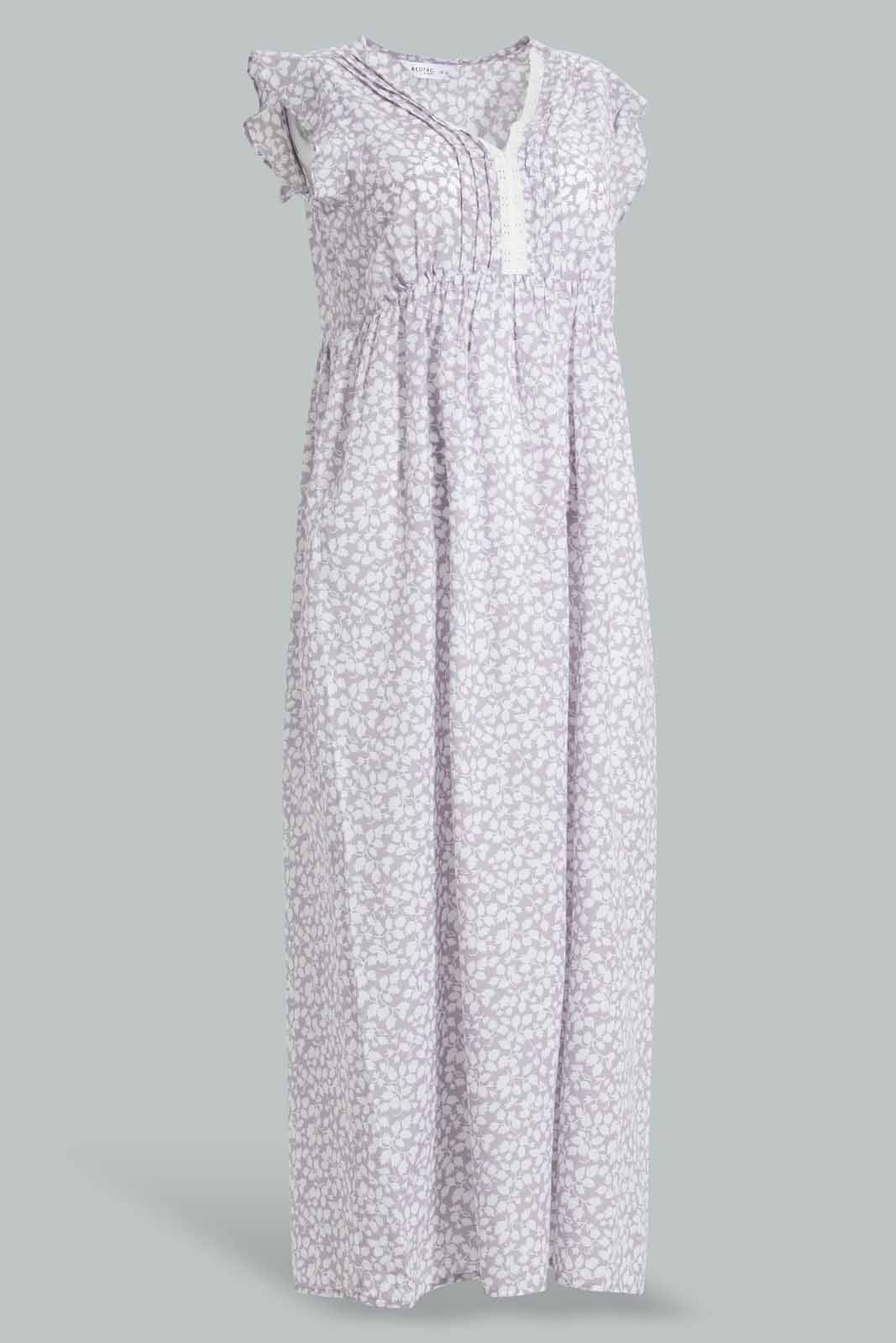 Redtag-Mid-Grey-Printed-Night-Gown-Category:Nightgowns,-Colour:Grey,-Deals:New-In,-Filter:Women's-Clothing,-New-In-Women-APL,-Non-Sale,-Section:Women,-W22A,-Women-Nightgowns--
