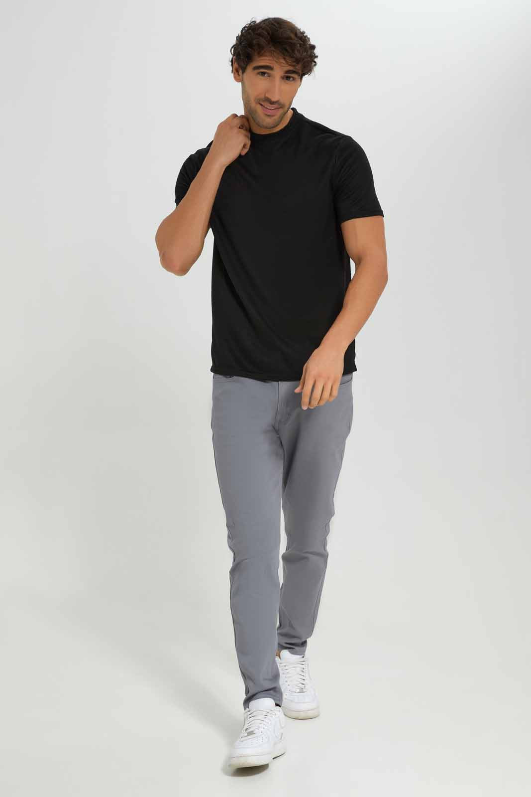 Redtag-Black-Knitwear-Tee-Category:T-Shirts,-Colour:Black,-Deals:New-In,-Filter:Men's-Clothing,-KSH,-Men-T-Shirts,-New-In-Men-APL,-Non-Sale,-Section:Men,-W22A-Men's-