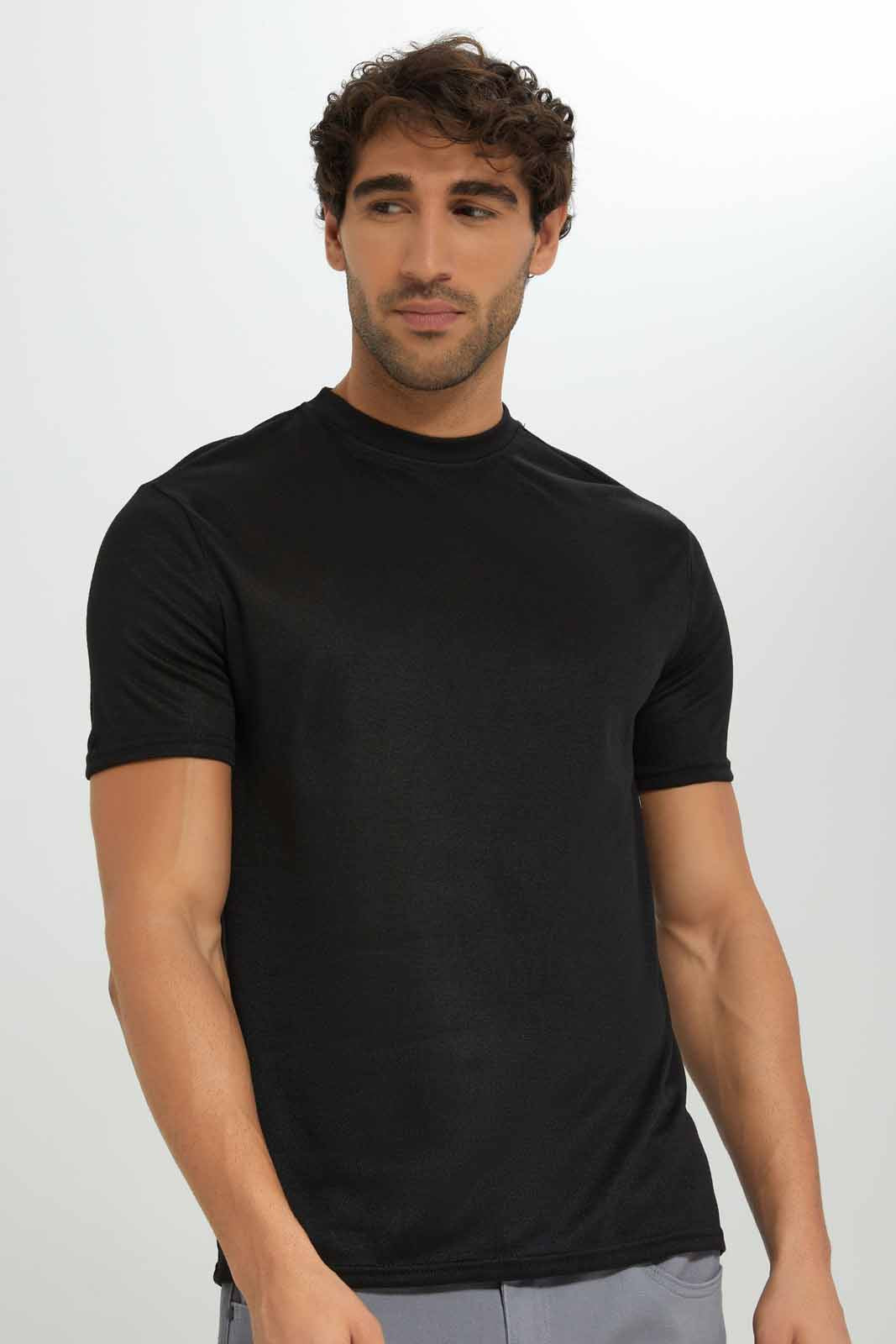 Redtag-Black-Knitwear-Tee-Category:T-Shirts,-Colour:Black,-Deals:New-In,-Filter:Men's-Clothing,-KSH,-Men-T-Shirts,-New-In-Men-APL,-Non-Sale,-Section:Men,-W22A-Men's-