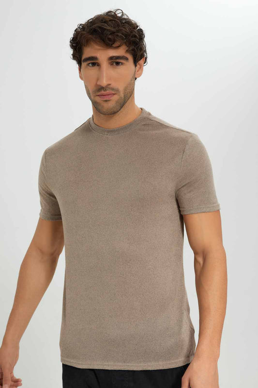 Men Beige T-Shirt