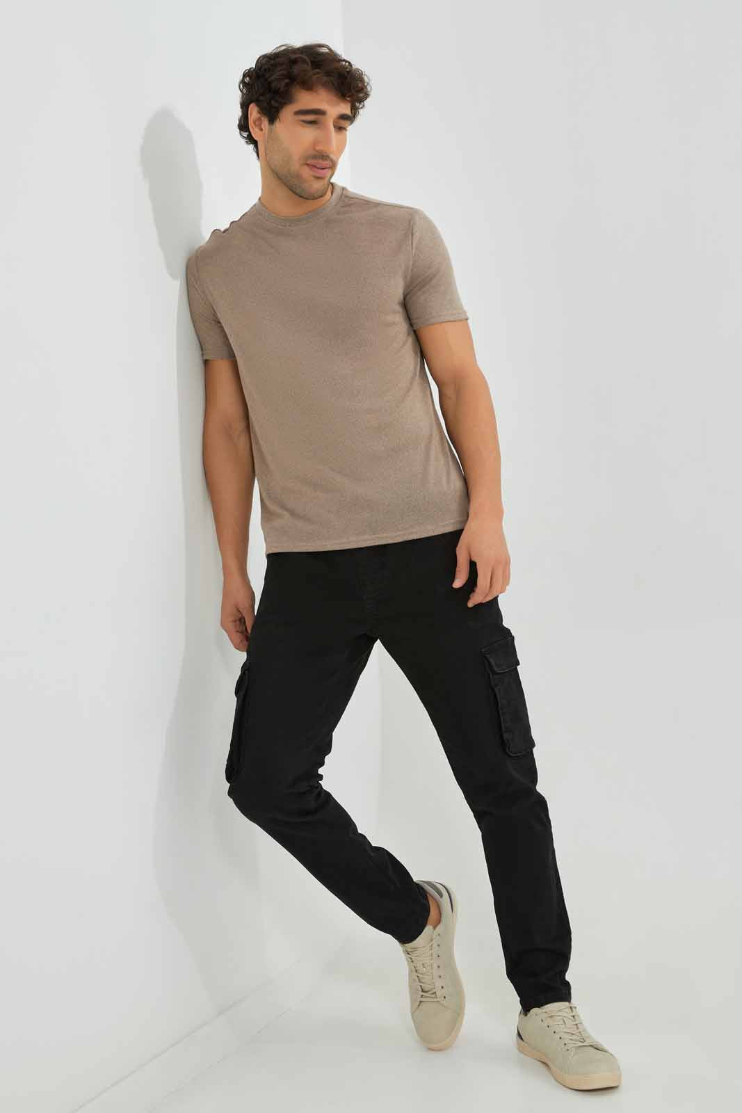 Men Beige T-Shirt