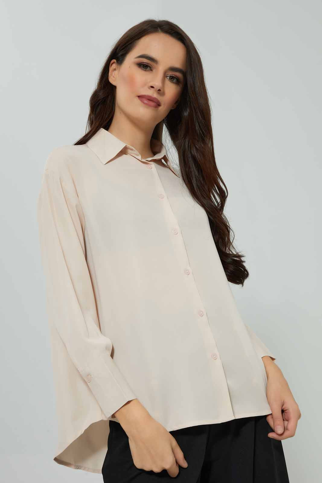 Redtag-Cream-Satin-Shirt-Category:Blouses,-Colour:Beige,-Deals:New-In,-Filter:Women's-Clothing,-New-In-Women-APL,-Non-Sale,-Section:Women,-W22A,-Women-Blouses-Women's-