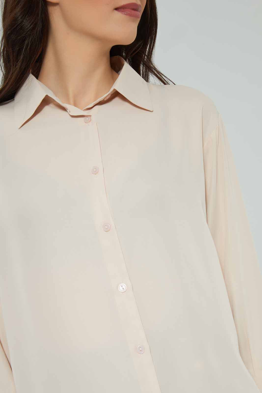 Redtag-Cream-Satin-Shirt-Category:Blouses,-Colour:Beige,-Deals:New-In,-Filter:Women's-Clothing,-New-In-Women-APL,-Non-Sale,-Section:Women,-W22A,-Women-Blouses-Women's-