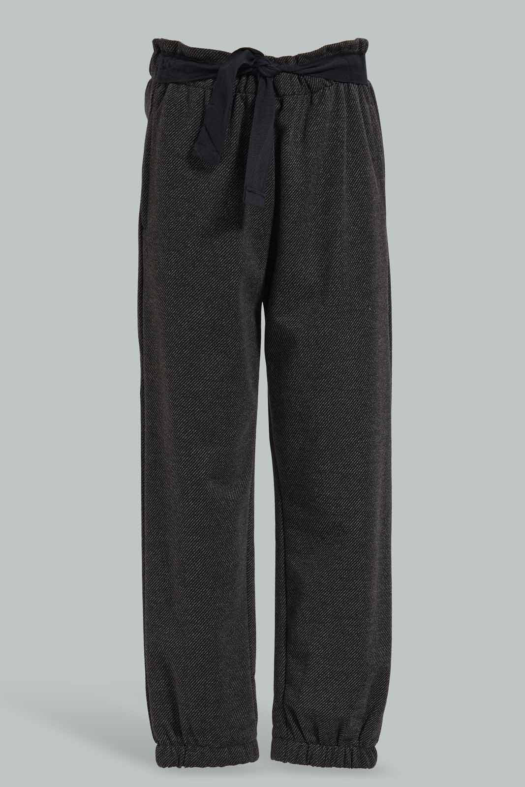 Redtag-Black-Active-Pant-With-Belt-Category:Joggers,-Colour:Black,-Deals:New-In,-Dept:Girls,-Filter:Girls-(2-to-8-Yrs),-GIR-Joggers,-New-In-GIR-APL,-Non-Sale,-Section:Girls-(0-to-14Yrs),-W22A-Girls-2 to 8 Years
