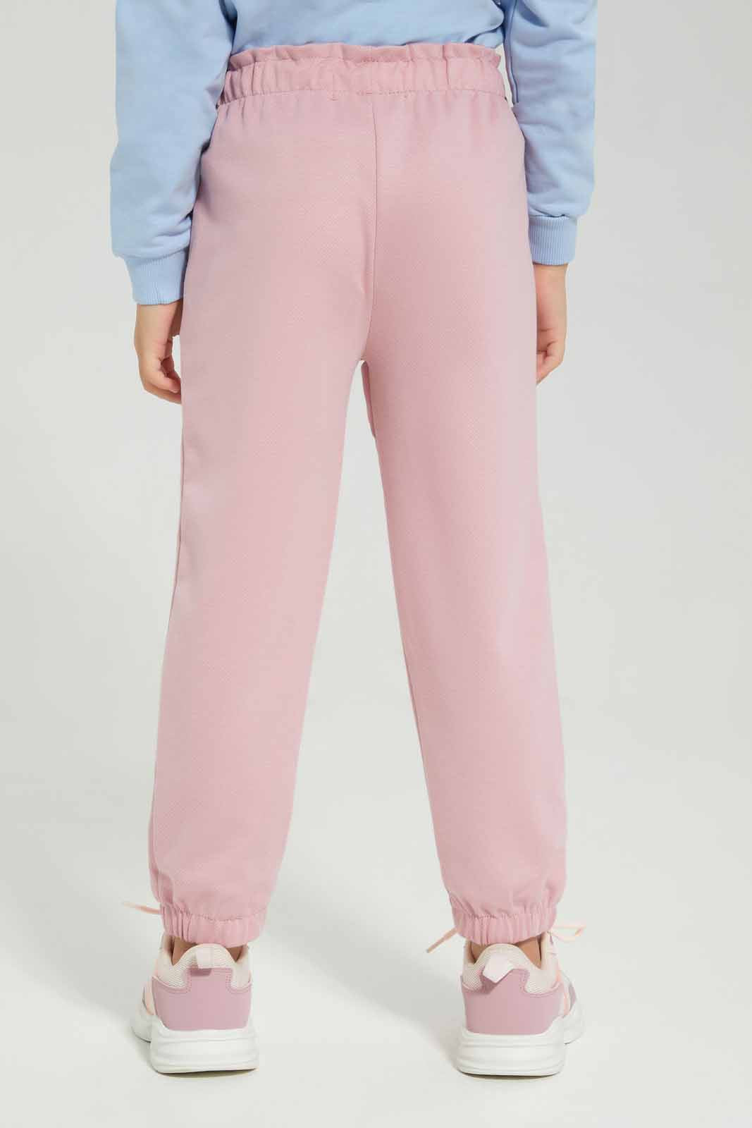 Redtag-Pink-Active-Pant-With-Belt-Category:Joggers,-Colour:Apricot,-Deals:New-In,-Filter:Girls-(2-to-8-Yrs),-GIR-Joggers,-New-In-GIR-APL,-Non-Sale,-Section:Girls-(0-to-14Yrs),-W22A-Girls-2 to 8 Years