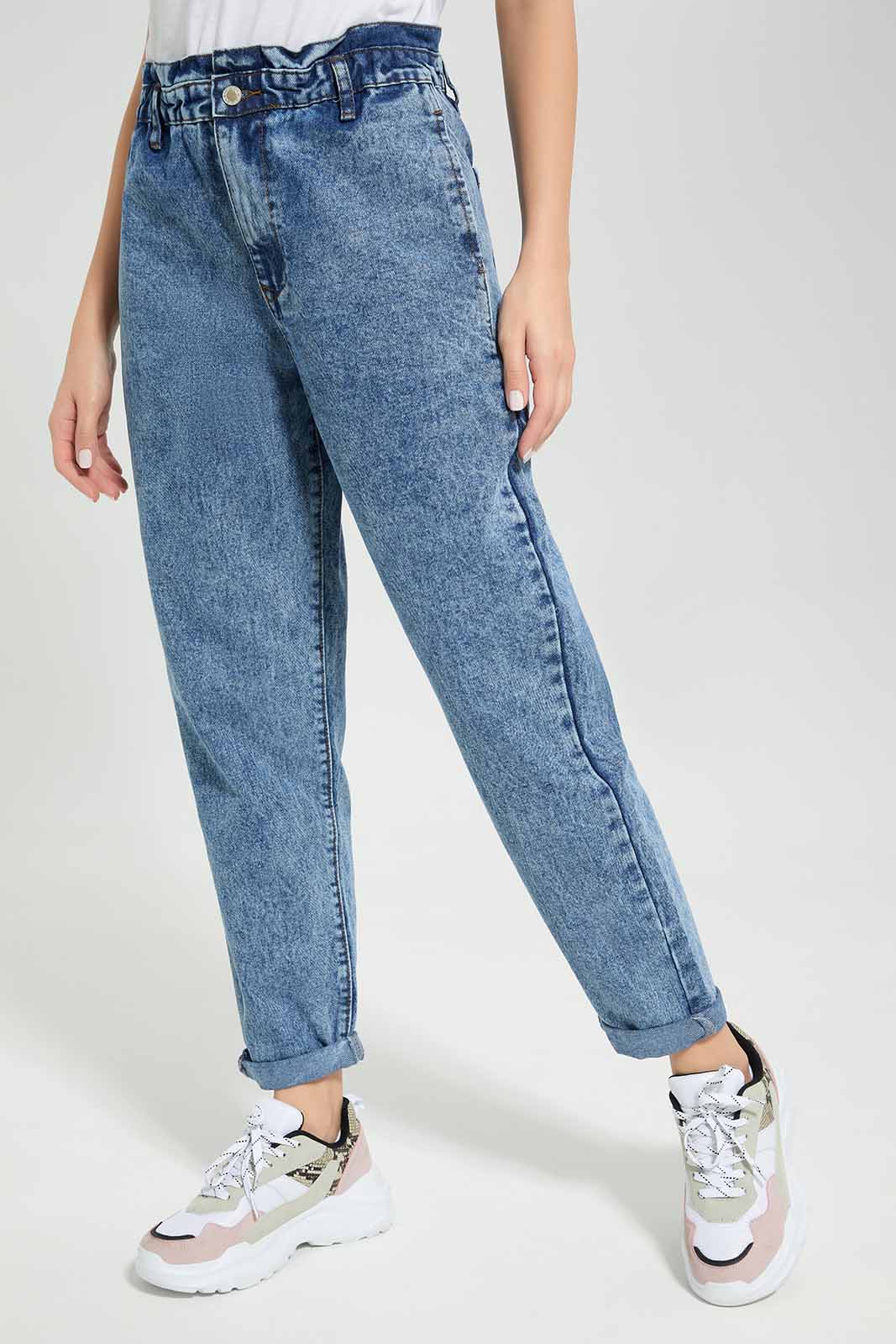Redtag-Acid-Wash-Baggy-Fit-Jeans-Category:Jeans,-Colour:Indigo,-Deals:New-In,-Filter:Women's-Clothing,-New-In-Women-APL,-Non-Sale,-Section:Women,-TBL,-W22A,-Women-Jeans-Women's-