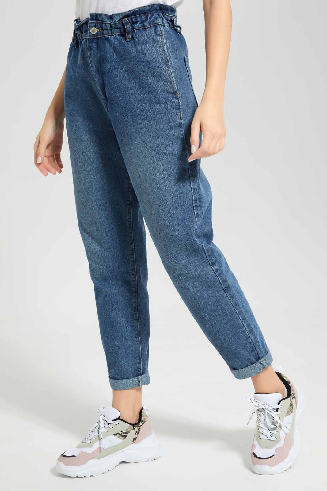 Redtag-Vintage-Wash-Baggy-Fit-Jeans-Category:Jeans,-Colour:Indigo,-Deals:New-In,-Filter:Women's-Clothing,-New-In-Women-APL,-Non-Sale,-Section:Women,-TBL,-W22A,-Women-Jeans-Women's-