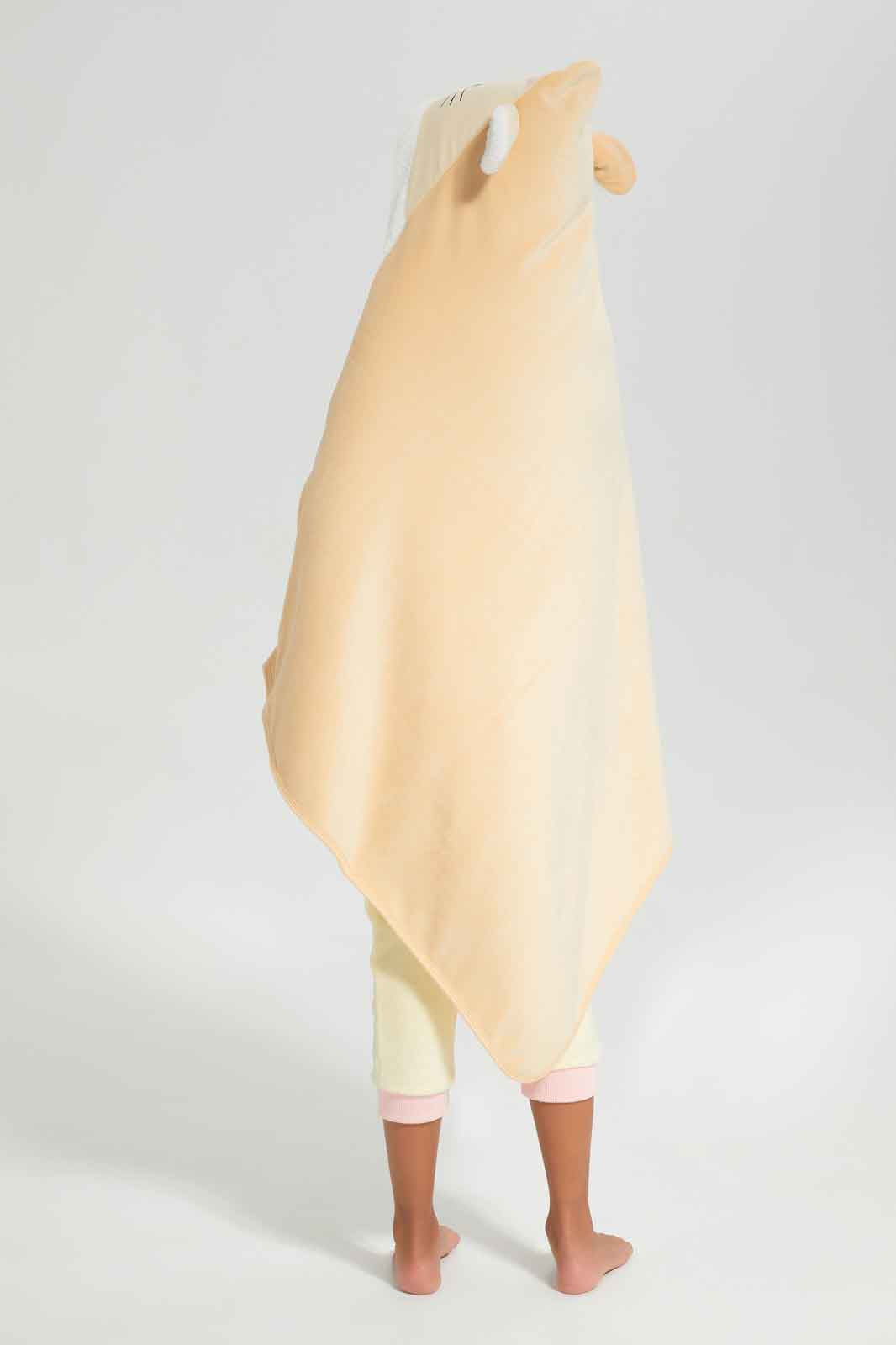 Redtag-Velour-Sherpa-Hooded-Blanket-Beige-Rabbit-Category:Newborn-Accessories,-Colour:Beige,-Deals:New-In,-Filter:Baby-(0-to-12-Mths),-NBB-Newborn-Accessories,-New-In-NBB-APL,-Non-Sale,-Section:Boys-(0-to-14Yrs),-W22B-Baby-0 to 12 Months