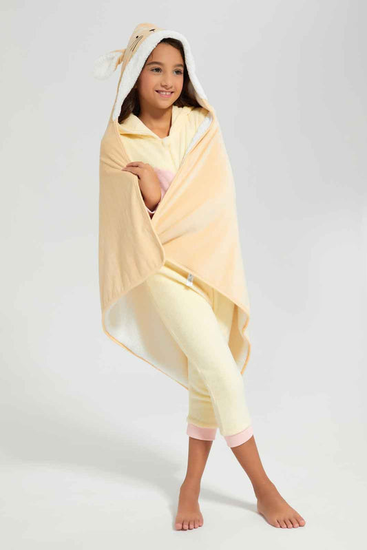 Redtag-Velour-Sherpa-Hooded-Blanket-Beige-Rabbit-Category:Newborn-Accessories,-Colour:Beige,-Deals:New-In,-Filter:Baby-(0-to-12-Mths),-NBB-Newborn-Accessories,-New-In-NBB-APL,-Non-Sale,-Section:Boys-(0-to-14Yrs),-W22B-Baby-0 to 12 Months