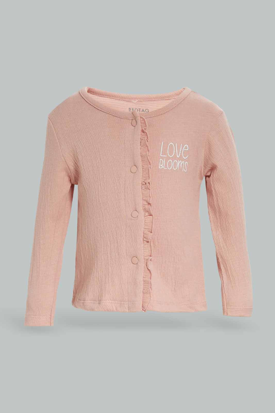 Redtag-CRINKLE-3PC-SET-PINK-Category:Gift-Sets,-Colour:Apricot,-Deals:New-In,-Dept:New-Born,-Filter:Baby-(0-to-12-Mths),-NBG-Gift-Sets,-New-In-NBG-APL,-Non-Sale,-Section:Girls-(0-to-14Yrs),-W22B-Baby-0 to 12 Months