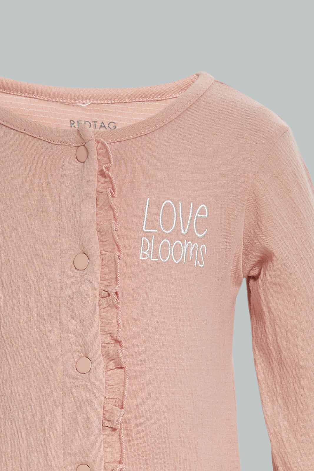 Redtag-CRINKLE-3PC-SET-PINK-Category:Gift-Sets,-Colour:Apricot,-Deals:New-In,-Dept:New-Born,-Filter:Baby-(0-to-12-Mths),-NBG-Gift-Sets,-New-In-NBG-APL,-Non-Sale,-Section:Girls-(0-to-14Yrs),-W22B-Baby-0 to 12 Months