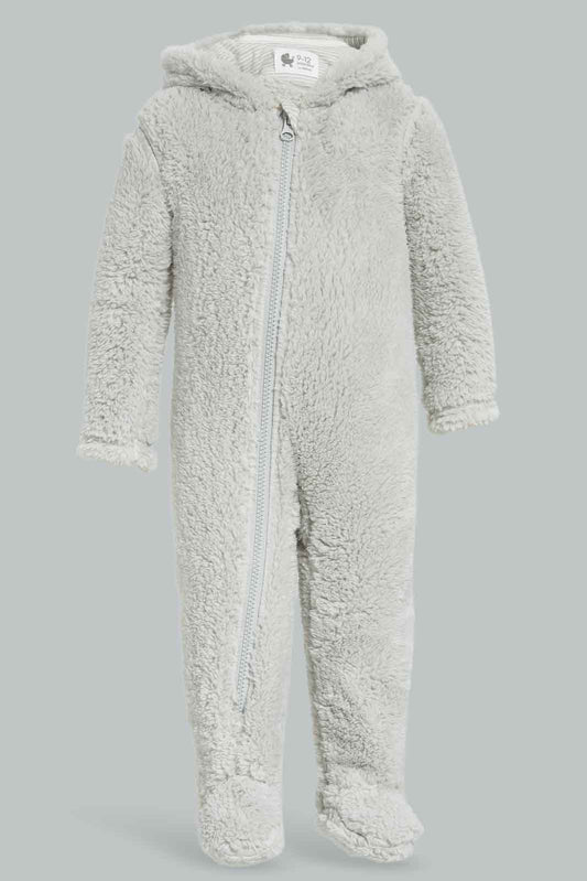 Redtag-Hooded-Fluffy-Pramsuit-Grey-Category:Coats,-Colour:Grey,-Deals:New-In,-Dept:New-Born,-Filter:Baby-(0-to-12-Mths),-NBB-Coats,-New-In-NBB-APL,-Non-Sale,-Section:Boys-(0-to-14Yrs),-W22B-Baby-0 to 12 Months
